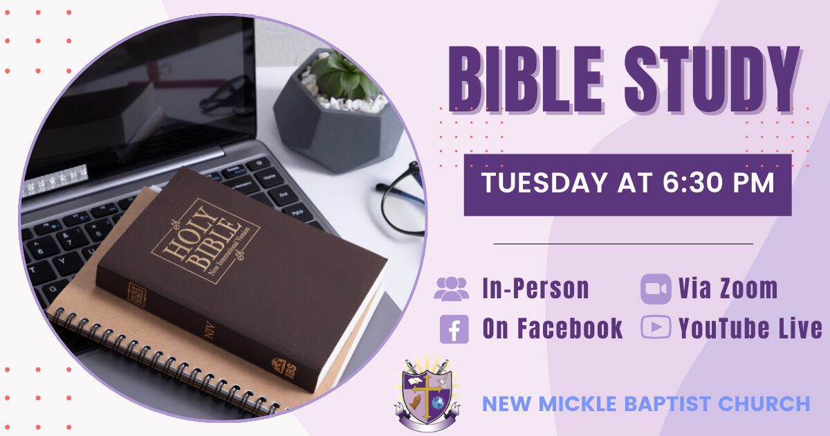 Featured image for “Tuesday Evening Bible Study | In-Person, Facebook, Zoom & YouTube Live @ 6:30”