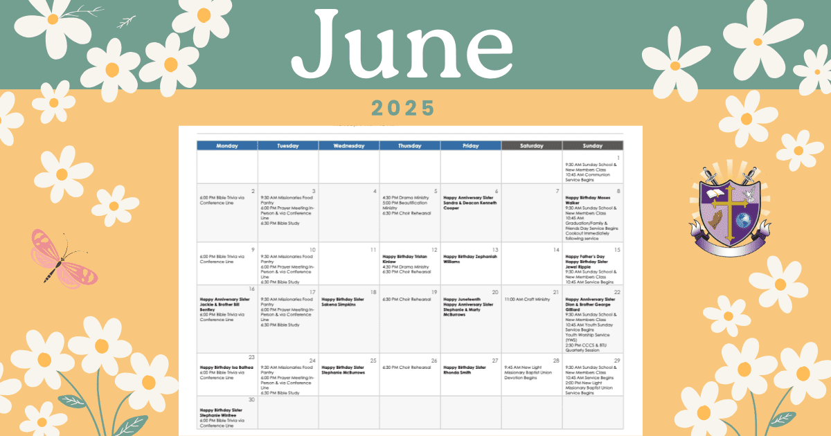 Featured image for “Church Calendar | June 2025”